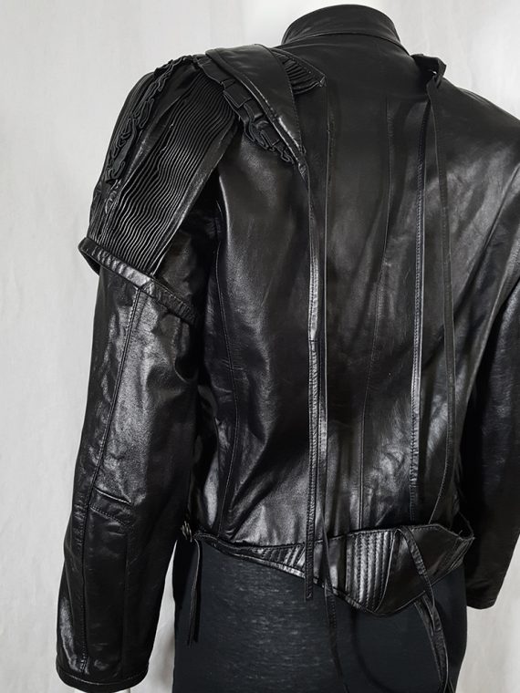 vintage Hussein Chalayan deconstructed layered leather jacket runway spring 2002 170843
