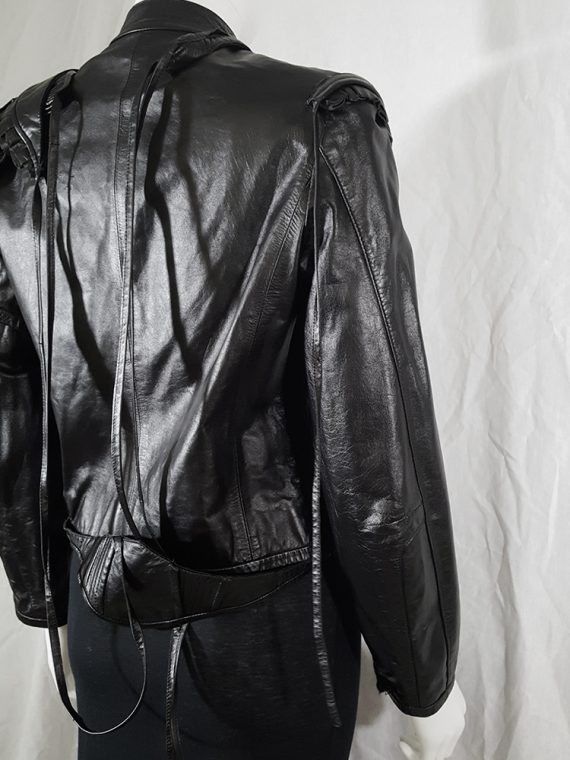 vintage Hussein Chalayan deconstructed layered leather jacket runway spring 2002 170851