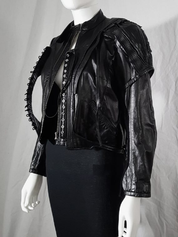 vintage Hussein Chalayan deconstructed layered leather jacket runway spring 2002 171114