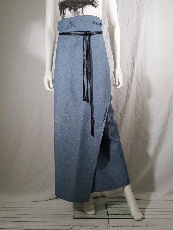 vintage Lieve Van Gorp blue wrapped jeans skirt 170657(0)