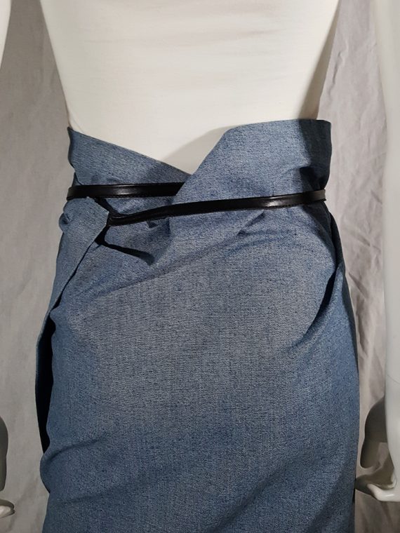 vintage Lieve Van Gorp blue wrapped jeans skirt 170731