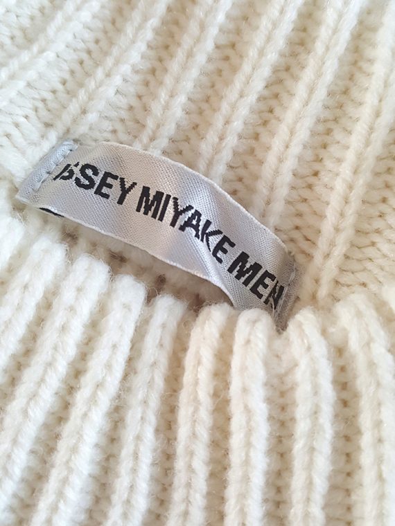 vintage 80s Issey Miyake white jumper with black shoulder and elbow panels170826