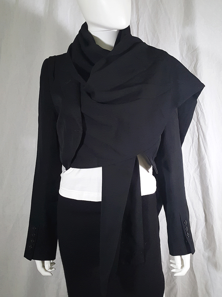 Ann Demeulemeester black draped shawl jacket — fall 2006 - V A N II T A S