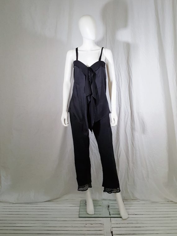 vintage Ann Demeulemeester black tie-front draped top spring 2002 143011