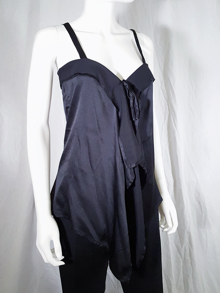 Ann Demeulemeester black tie-front draped top — spring 2002 - V A N II ...