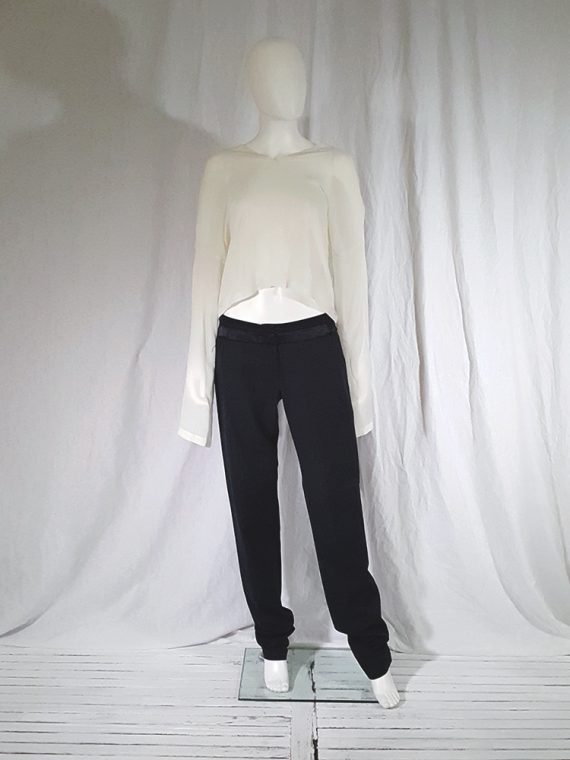 vintage Ann Demeulemeester black trousers with torn waist 142727