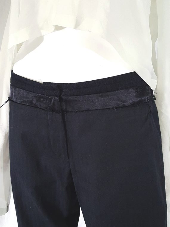 vintage Ann Demeulemeester black trousers with torn waist 142812