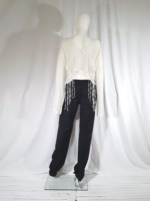 vintage Ann Demeulemeester black trousers with torn waist 142915