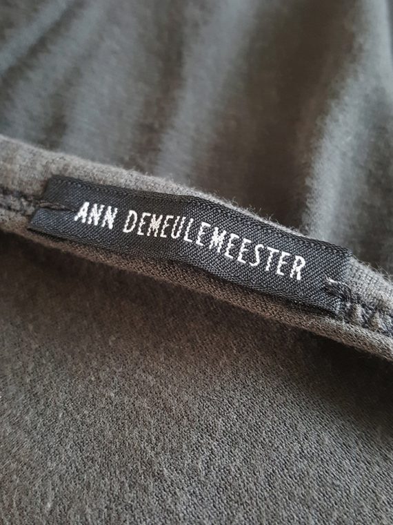 vintage Ann Demeulemeester grey sleeveless t-shirt with beaded quote spring 2000 171030