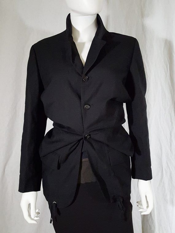 vintage Comme des Garcons black blazer with gathered waist fall 1990 144252