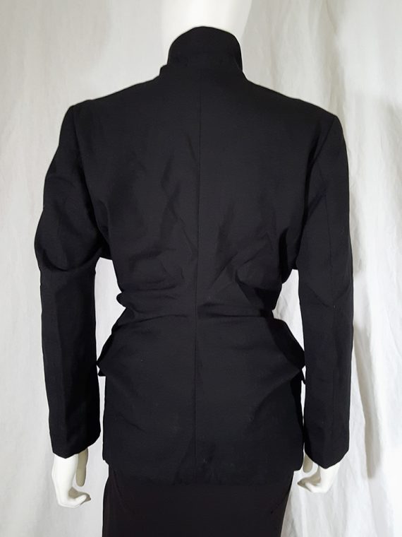 vintage Comme des Garcons black blazer with gathered waist fall 1990 144545