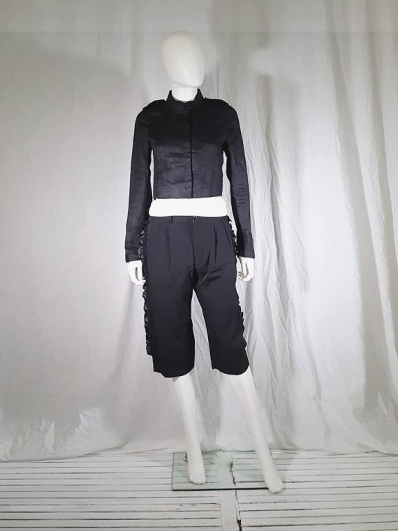vintage Comme des Garcons black trousers with ruffles back panels fall 2008 134310(0)