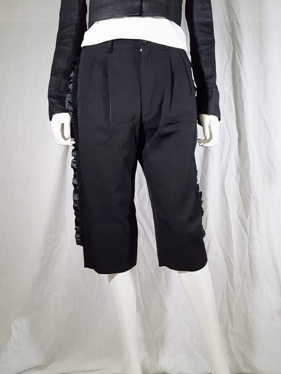 vintage Comme des Garcons black trousers with ruffles back panels fall 2008 134324