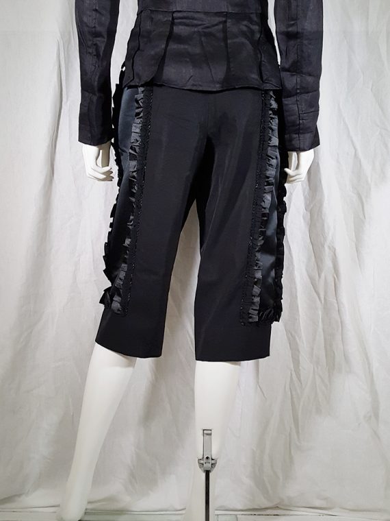 vintage Comme des Garcons black trousers with ruffles back panels fall 2008 134456