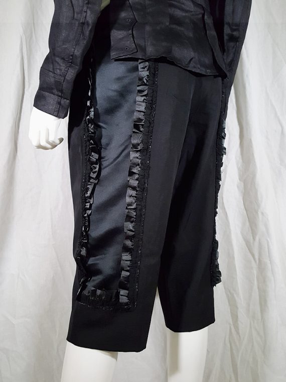 vintage Comme des Garcons black trousers with ruffles back panels fall 2008 134554