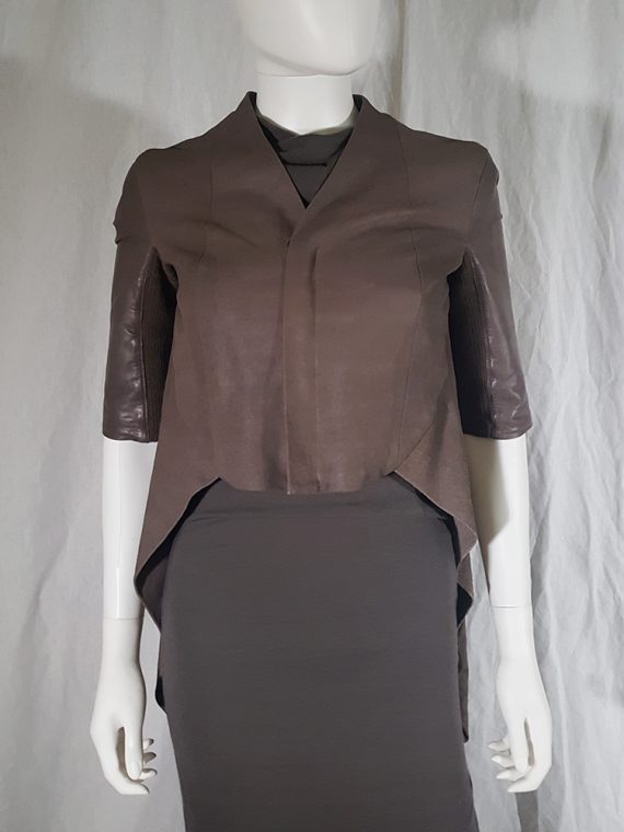 vintage Rick Owens ANTHEM brown leather geometrical jacket spring 2011 135019