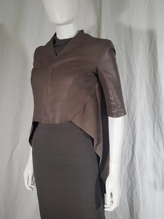 vintage Rick Owens ANTHEM brown leather geometrical jacket spring 2011 135100