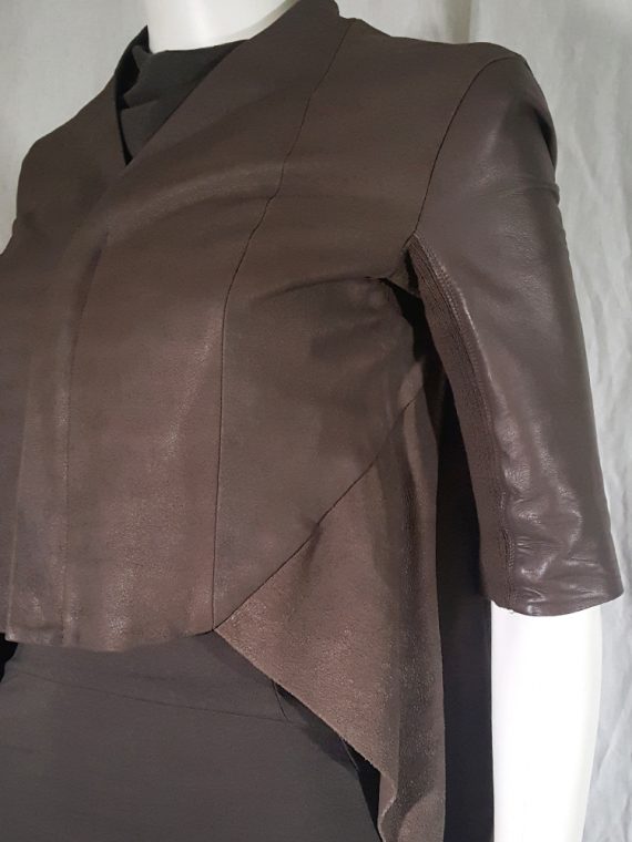 vintage Rick Owens ANTHEM brown leather geometrical jacket spring 2011 135128