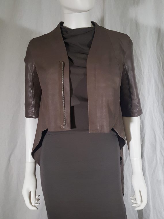 vintage Rick Owens ANTHEM brown leather geometrical jacket spring 2011 135148(0)