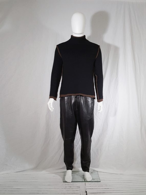 vintage Comme des Garcons Shirt black and brown double layered jumper 145557