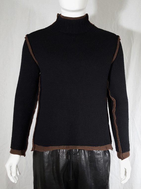 vintage Comme des Garcons Shirt black and brown double layered jumper 145618