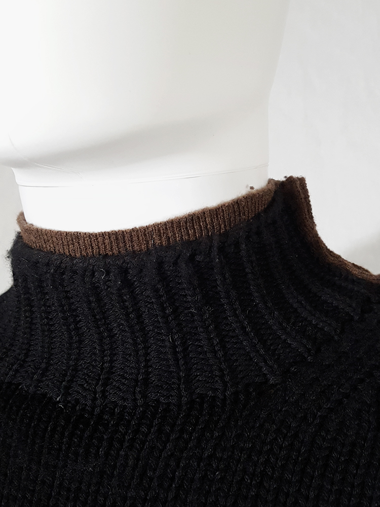 Comme des Garçons Shirt black and brown double layered jumper - V A N ...