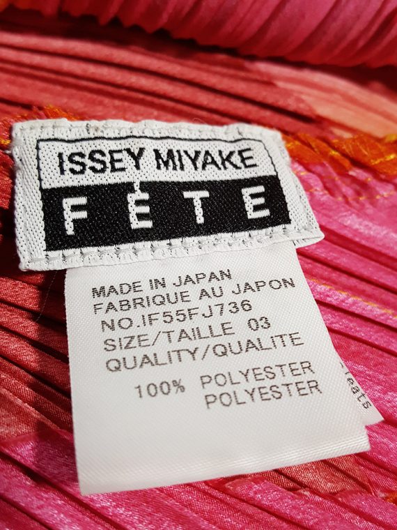vintage Issey Miyake Fete orange and pink harlequin top 165858