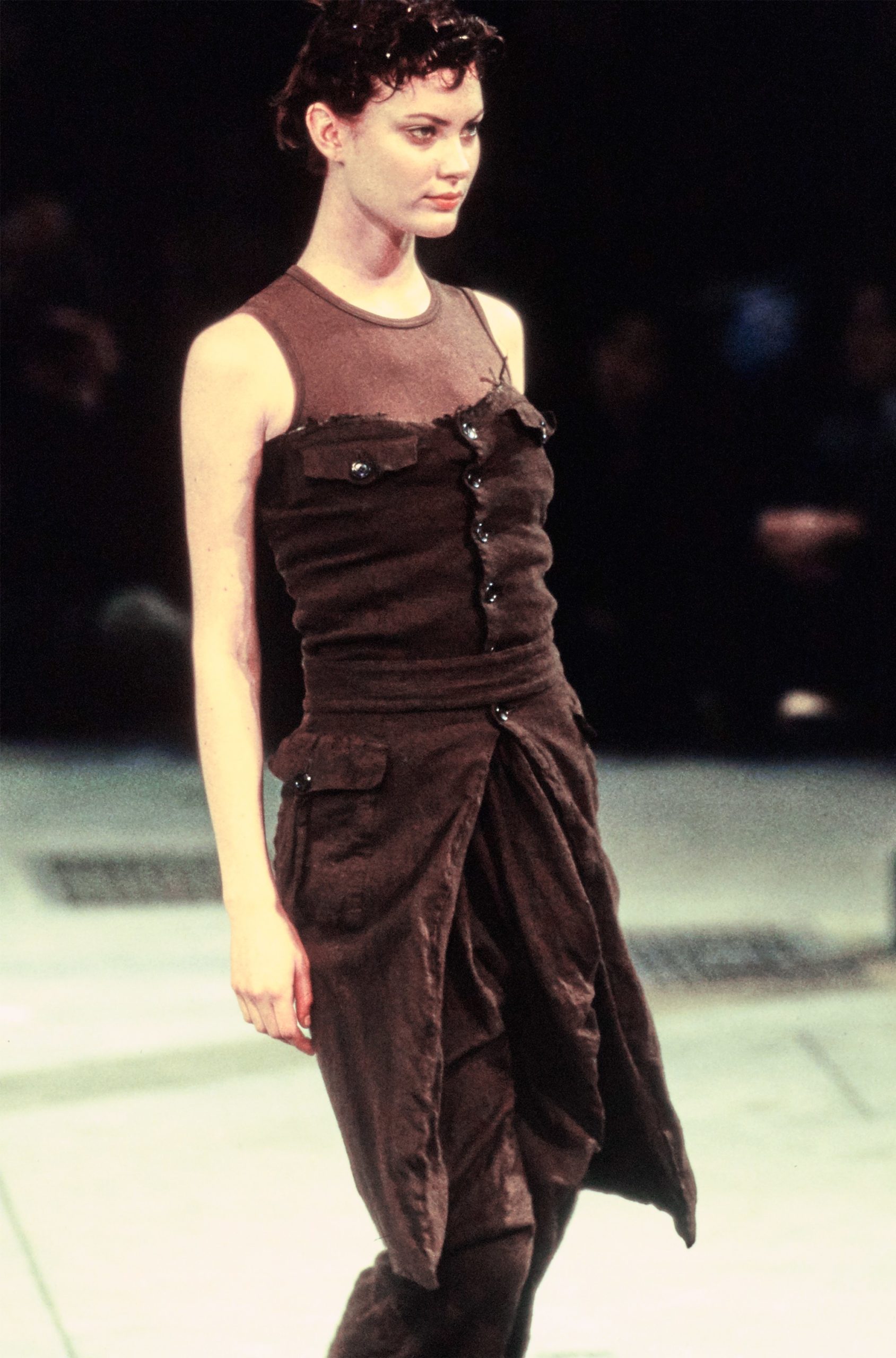 Comme des Garçons brown strapless button up dress — fall 1994 - V A N ...