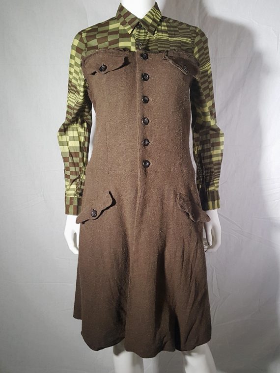 Comme des Garcons brown strapless button up dress fall 1994 170607_001