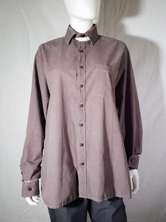 archive Maison Martin Margiela artisanal purple shirt with detached collar and cuffs 180210(0)
