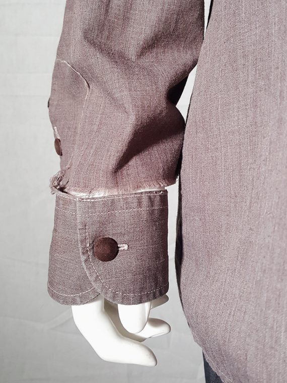 archive Maison Martin Margiela artisanal purple shirt with detached collar and cuffs 180225