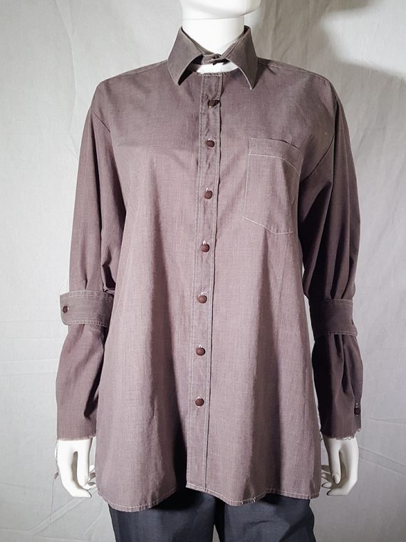 archive Maison Martin Margiela artisanal purple shirt with detached collar and cuffs 180412
