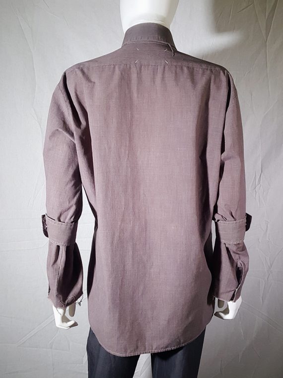 archive Maison Martin Margiela artisanal purple shirt with detached collar and cuffs 180456