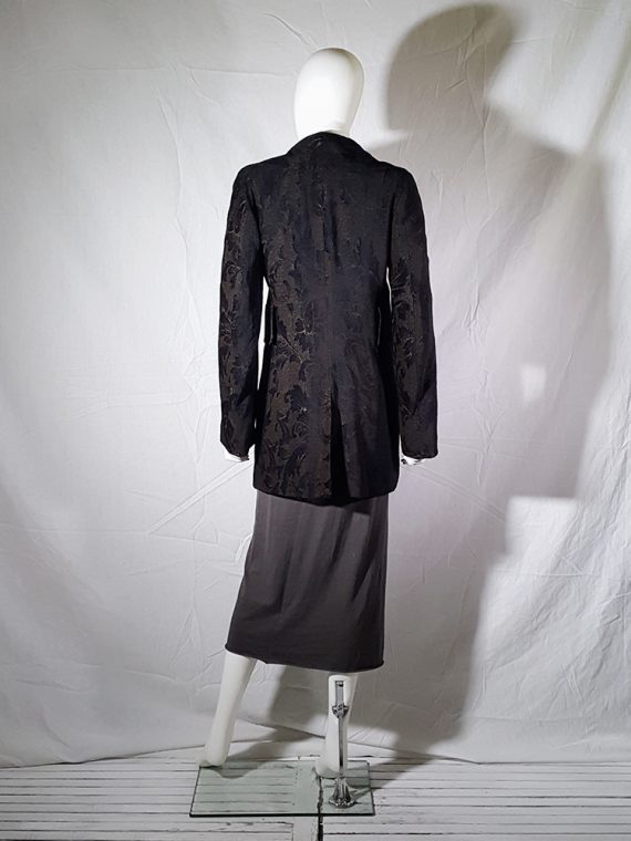 vintage Ann Demeulemeester brown brocade coat fall 1994 155824