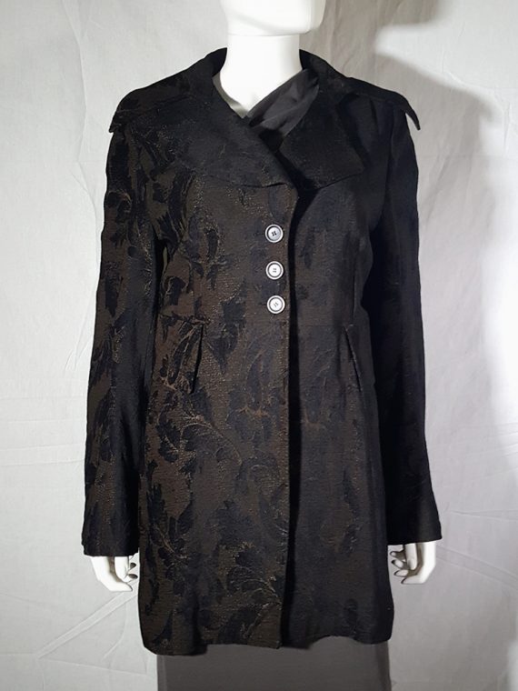 vintage Ann Demeulemeester brown brocade coat fall 1994 155935