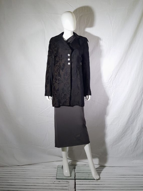 vintage Ann Demeulemeester brown brocade coat fall 1994 155955