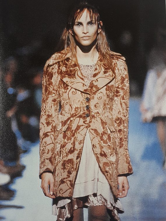 vintage Ann Demeulemeester brown brocade coat fall 1994