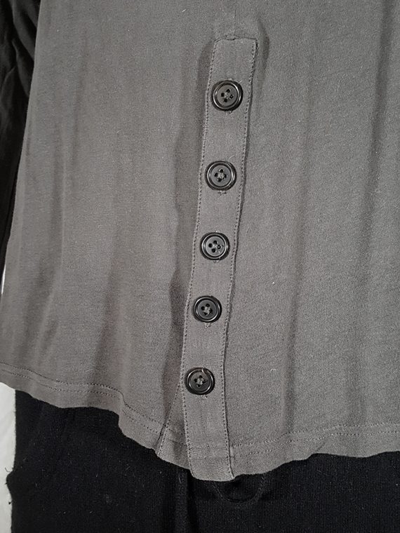 vintage Ann Demeulemeester grey-green longsleeve with front button detail 152036