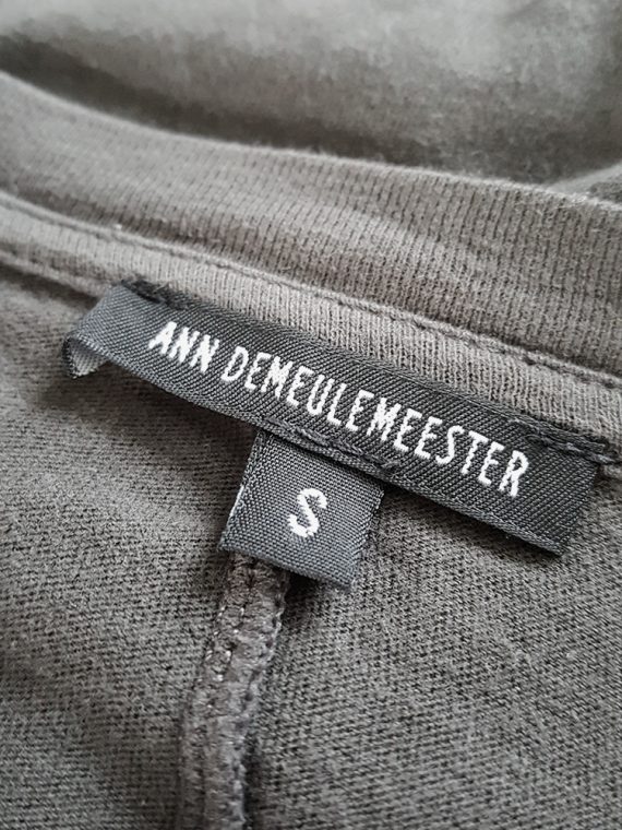 vintage Ann Demeulemeester grey-green longsleeve with front button detail 153010