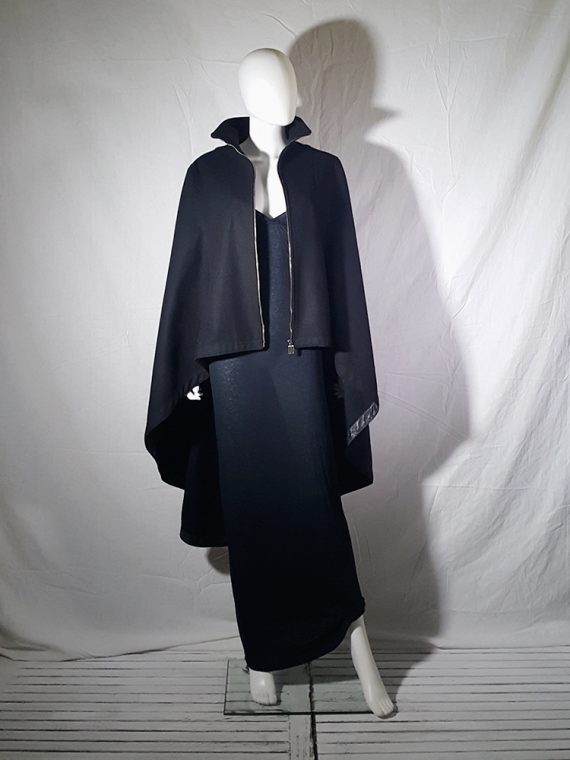 vintage Dirk Bikkembergs black long cape coat 172057