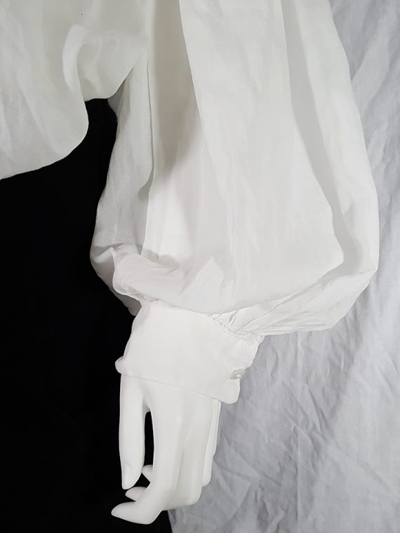 vintage Dries Van Noten white poet blouse with long scarf collar 162456