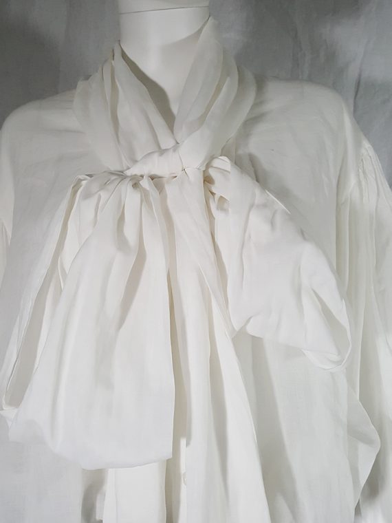 vintage Dries Van Noten white poet blouse with long scarf collar 162501(0)