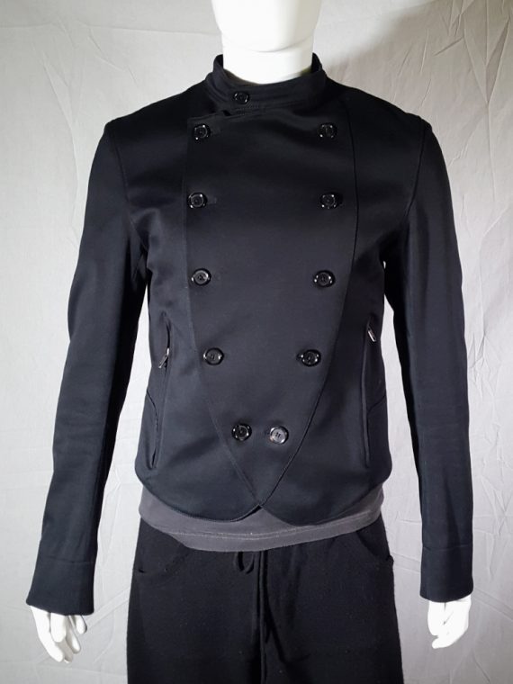 vintage mens Ann Demeulemeester black double breasted military jacket 183932
