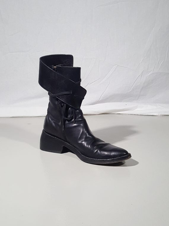 Ann Demeulemeester black pirate boots with curved heel 3042