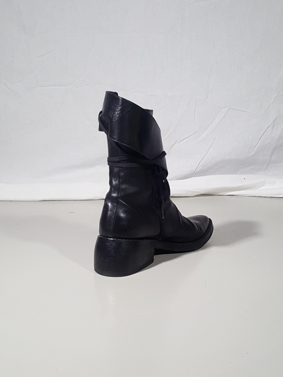 Ann Demeulemeester black pirate boots with curved heel 3201