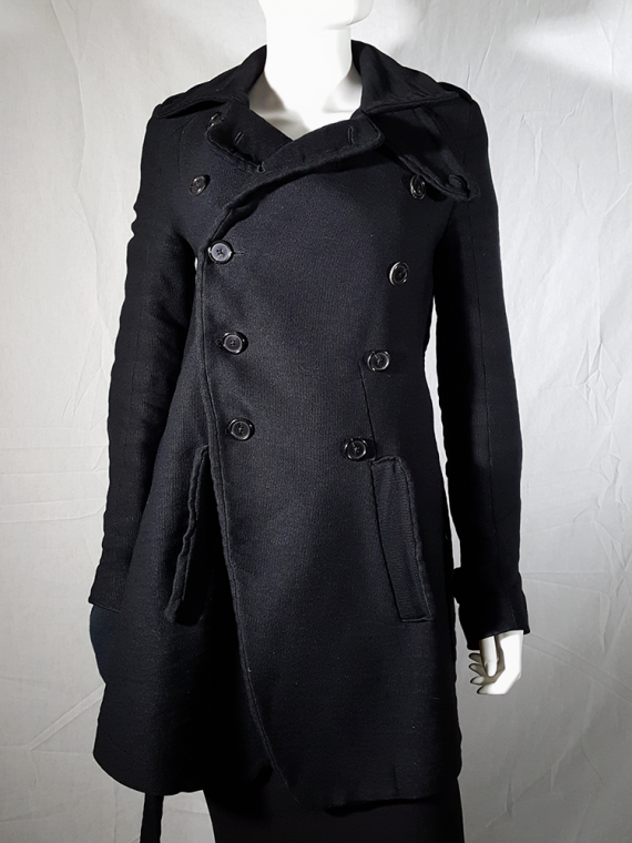 vintage Ann Demeulemeester black double breasted winter coat 161108