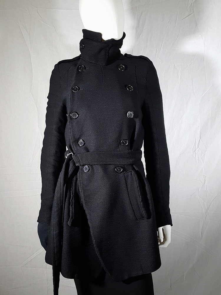 vintage Ann Demeulemeester black double breasted winter coat 161337