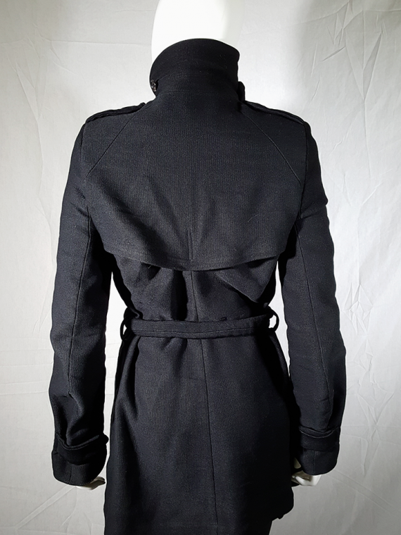 vintage Ann Demeulemeester black double breasted winter coat 161439(0)