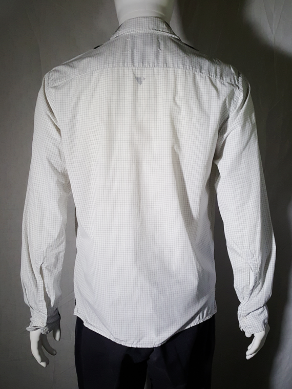 vintage Maison Martin Margiela white shirt with checked screenprint spring 2004 3750