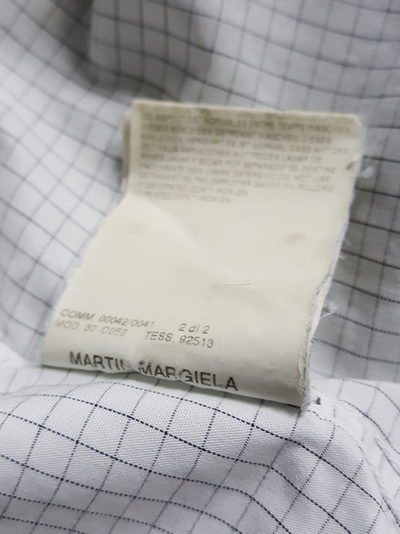 vintage Maison Martin Margiela white shirt with checked screenprint spring 2004 4144